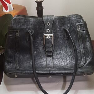 Nilo Paoli Black Pebbled Leather Tote